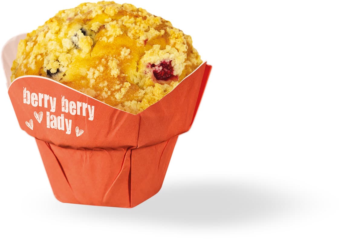 Berry-Berry-Lady muffin with streusel and berries