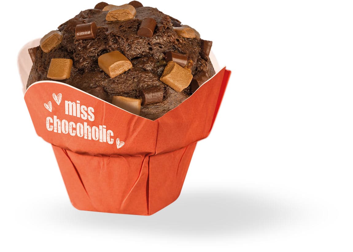 Chocoholic chocolate muffin with chocolate chunks